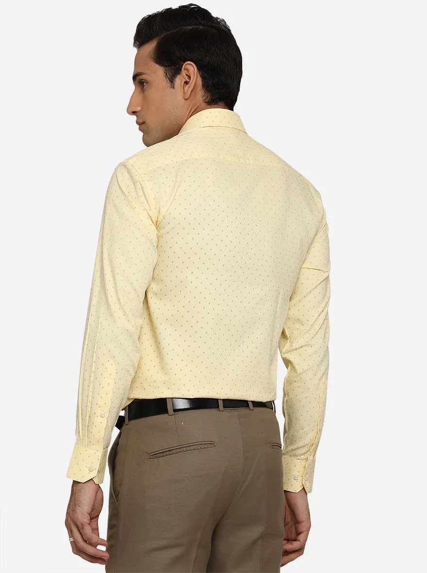 Yellow Dobby Regular Fit Formal Shirt | Greenfibre