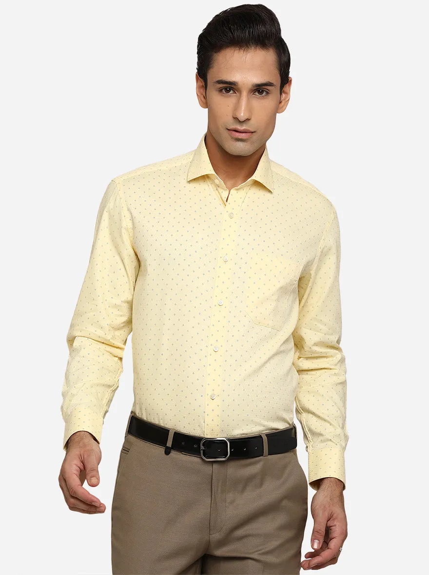 Yellow Dobby Regular Fit Formal Shirt | Greenfibre