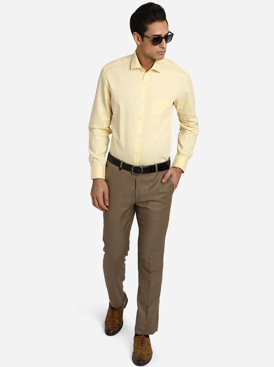 Yellow Dobby Regular Fit Formal Shirt | Greenfibre