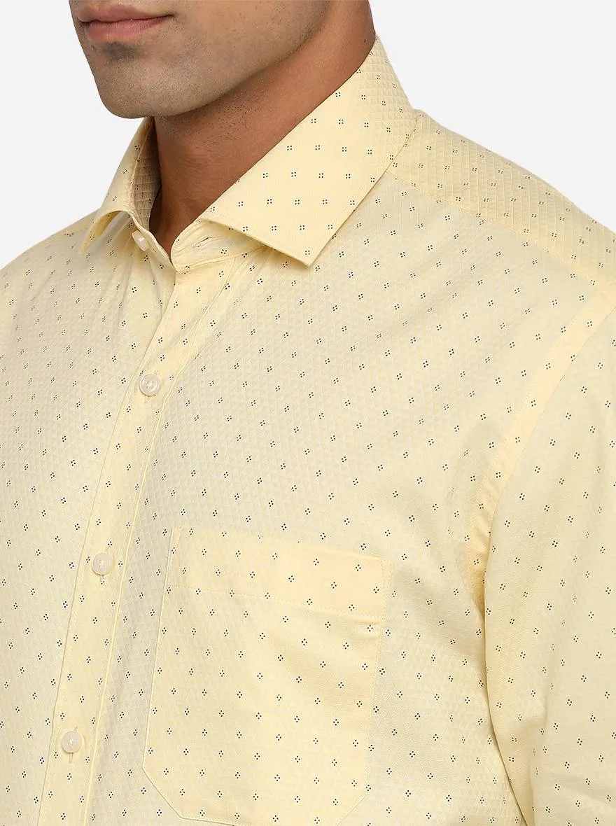 Yellow Dobby Regular Fit Formal Shirt | Greenfibre